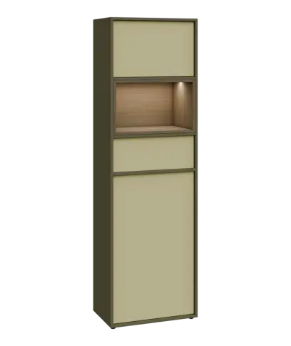 ERY V641 P kancelářská skříň, 1-dveřová/zásuvka/nika/výklop, 2000x600x400, pravá, zelená